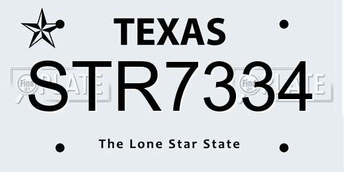 STR7334 Texas License Plate