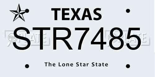 STR7485 Texas License Plate