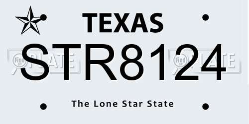 STR8124 Texas License Plate