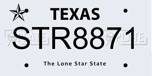 STR8871 Texas License Plate