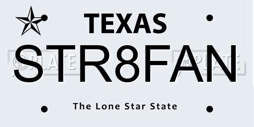 STR8FAN Texas License Plate