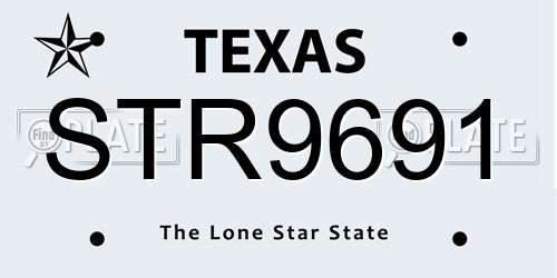 STR9691 Texas License Plate