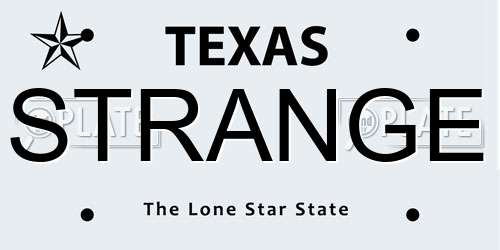 STRANGE Texas License Plate
