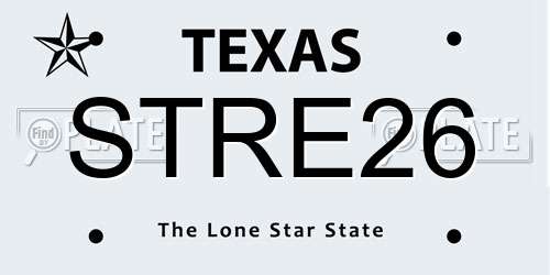 STRE26 Texas License Plate