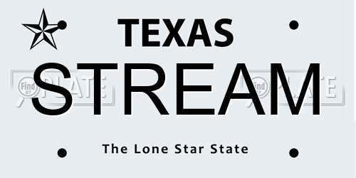 STREAM Texas License Plate
