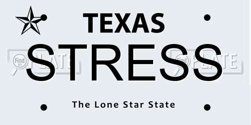 STRESS Texas License Plate