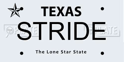 STRIDE Texas License Plate