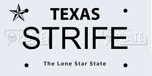 STRIFE Texas License Plate