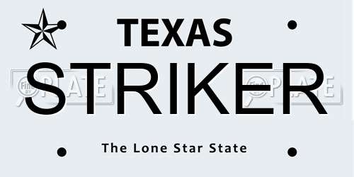 STRIKER Texas License Plate