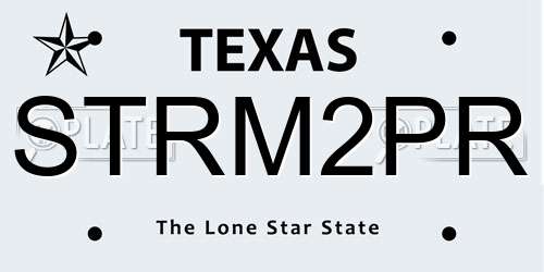 STRM2PR Texas License Plate