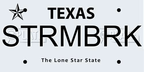STRMBRK Texas License Plate