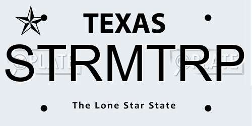 STRMTRP Texas License Plate