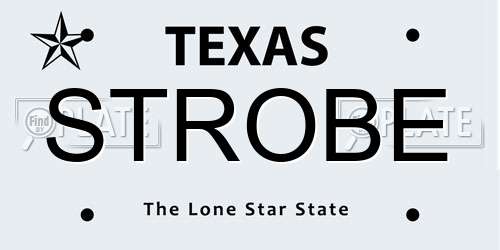 STROBE Texas License Plate