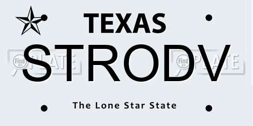 STRODV Texas License Plate