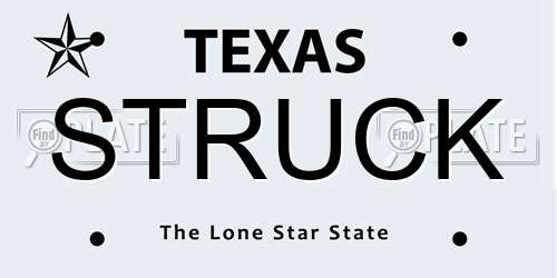 STRUCK Texas License Plate