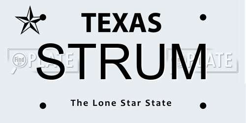 STRUM Texas License Plate