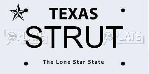 STRUT Texas License Plate