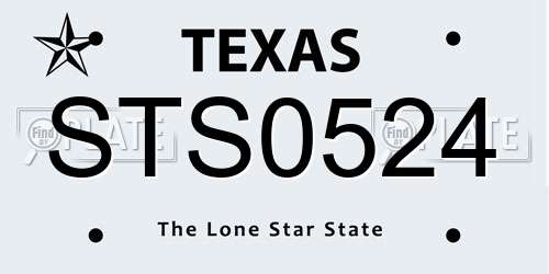 STS0524 Texas License Plate