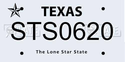 STS0620 Texas License Plate