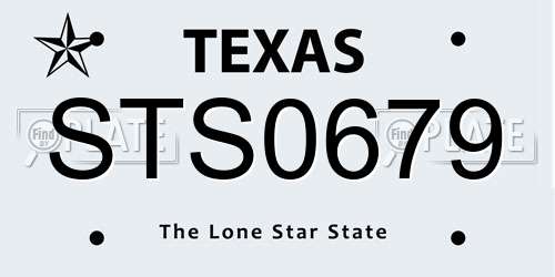 STS0679 Texas License Plate