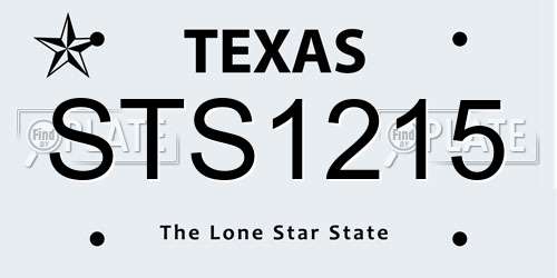 STS1215 Texas License Plate