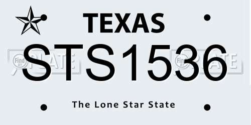 STS1536 Texas License Plate
