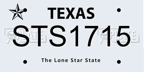 STS1715 Texas License Plate