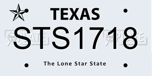 STS1718 Texas License Plate