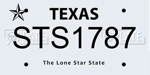 STS1787 Texas License Plate
