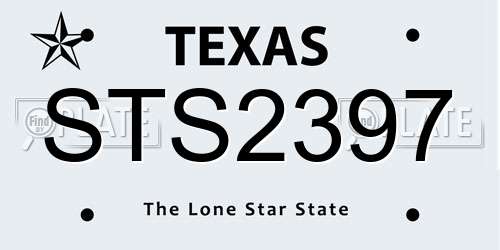 STS2397 Texas License Plate
