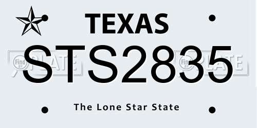 STS2835 Texas License Plate