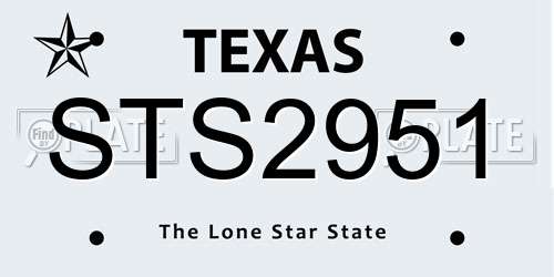 STS2951 Texas License Plate