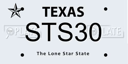 STS30 Texas License Plate