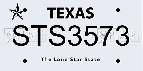 STS3573 Texas License Plate