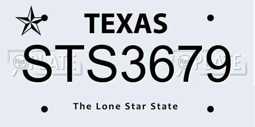 STS3679 Texas License Plate