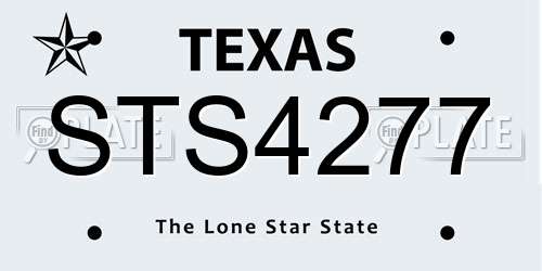 STS4277 Texas License Plate