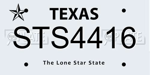 STS4416 Texas License Plate