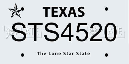 STS4520 Texas License Plate