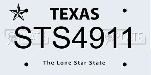STS4911 Texas License Plate