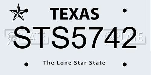 STS5742 Texas License Plate