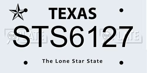 STS6127 Texas License Plate