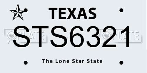 STS6321 Texas License Plate