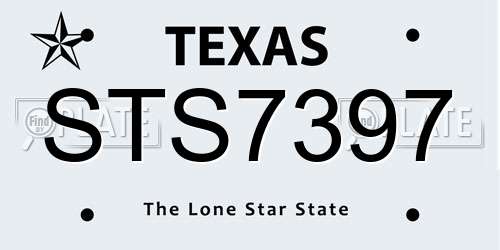 STS7397 Texas License Plate