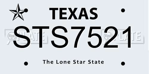 STS7521 Texas License Plate