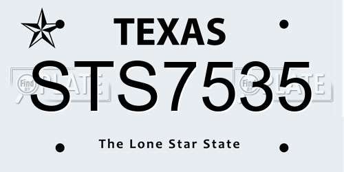 STS7535 Texas License Plate