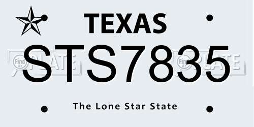 STS7835 Texas License Plate