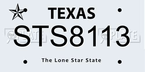 STS8113 Texas License Plate