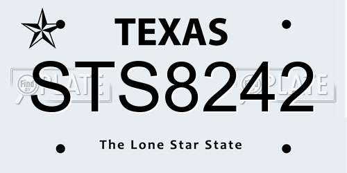 STS8242 Texas License Plate