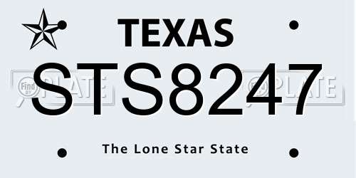 STS8247 Texas License Plate