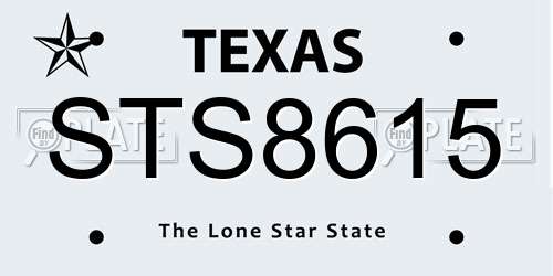 STS8615 Texas License Plate